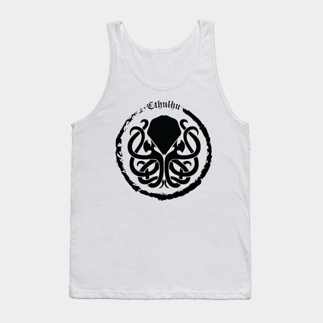 Cthulhu Logo Black Tank Top by Milena93